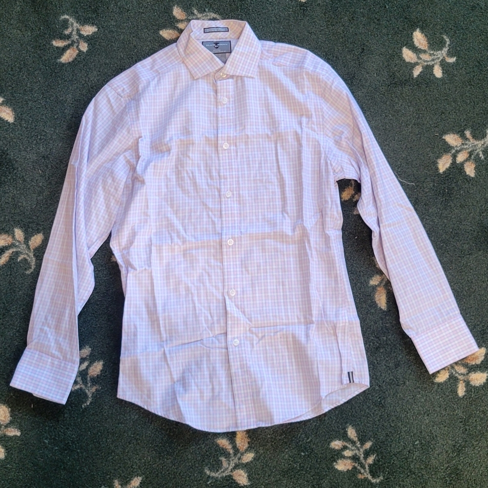 Mens 100% Egyptian Cotton Slim Fit Button Down Dress Shirt - Black Brown
